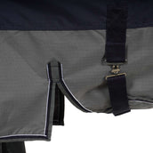 EQUITHÈME Tyrex mit Bauchlatz 600D 300g Navy/Grau Dots EQUITHÈME Tyrex mit Bauchlatz 600D 300g Navy/Grau Dots