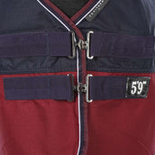 EQUITHÈME Outdoordecke Tyrex 1200D 200g mit Halsteil Navy/Bordeaux EQUITHÈME Outdoordecke Tyrex 1200D 200g mit Halsteil Navy/Bordeaux