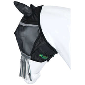 Agradi Horse Fliegenmaske Fine Mesh mit Ohren und Fransen Schwarz Agradi Horse Fliegenmaske Fine Mesh mit Ohren und Fransen Schwarz