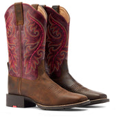 Ariat Westernstiefel Round Up Back Zip Damen Worn Mocha/Rasberry Ariat Westernstiefel Round Up Back Zip Damen Worn Mocha/Rasberry