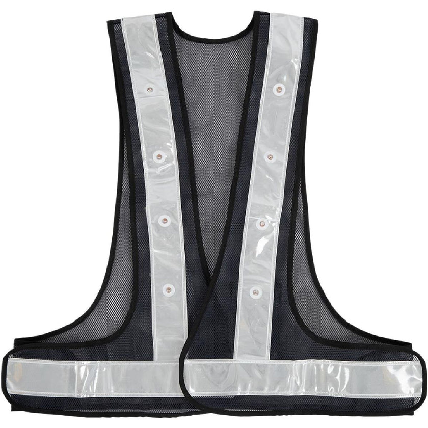 BR Reflektierende Weste Reflektierend mit Led Licht 1 Schwarz/Silber BR Reflektierende Weste Reflektierend mit Led Licht 1 Schwarz/Silber