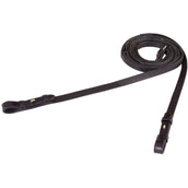 BR Dressur Zügel Leder/Gummi Stops 16mm Schwarz/Gold BR Dressur Zügel Leder/Gummi Stops 16mm Schwarz/Gold