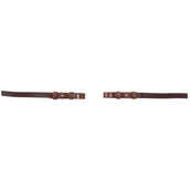 BR Dressur Zügel Leder/Gummi Stops 16mm Oak/Silber BR Dressur Zügel Leder/Gummi Stops 16mm Oak/Silber