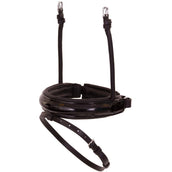 BR Nasenriemen Schnürung Lack Breites runde Backenstücke Schwarz/Silber BR Nasenriemen Schnürung Lack Breites runde Backenstücke Schwarz/Silber