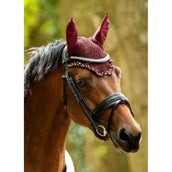 HB Fliegenhaube mit Trydac Swarovski Steinen Burgunderrot HB Fliegenhaube mit Trydac Swarovski Steinen Burgunderrot