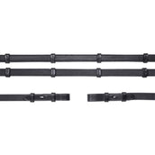 Schockemöhle Zügel Gummi mit Stops Schwarz/Silber Schockemöhle Zügel Gummi mit Stops Schwarz/Silber