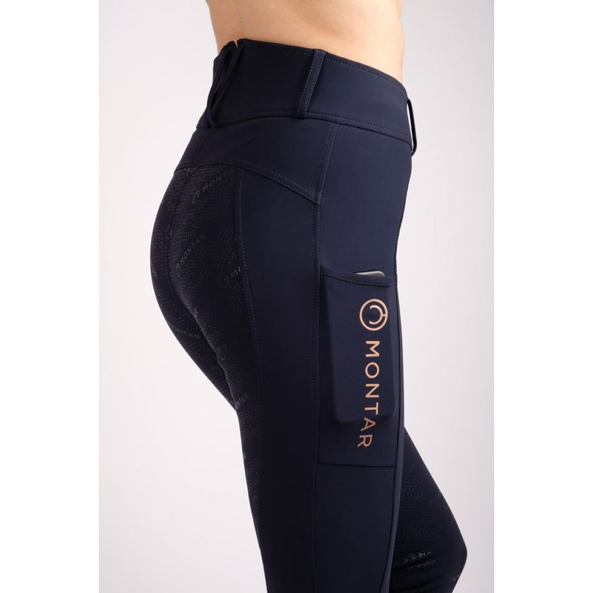 Montar Reitleggings Rosegold Logo Junior Navy Montar Reitleggings Rosegold Logo Junior Navy