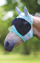Shires Fliegenmaske Air Motion mit Ohren Aqua Shires Fliegenmaske Air Motion mit Ohren Aqua