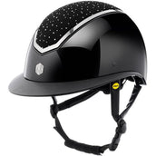 Charles Owen Reithelm Kylo Crystal Wide Peak MIPS Black Gloss/Chrome Charles Owen Reithelm Kylo Crystal Wide Peak MIPS Black Gloss/Chrome