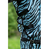 HKM Fliegendecke Zebra mit Halsteil Aqua HKM Fliegendecke Zebra mit Halsteil Aqua