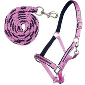 HKM Halfterset Crystal, weich unterlegt Rosa Blau HKM Halfterset Crystal, weich unterlegt Rosa Blau