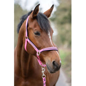 HKM Halfterset Crystal, weich unterlegt Rosa Blau HKM Halfterset Crystal, weich unterlegt Rosa Blau