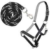 HKM Halfterset Crystal, weich unterlegt Schwarz/Grau HKM Halfterset Crystal, weich unterlegt Schwarz/Grau