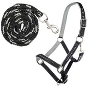 HKM Halfterset Crystal, weich unterlegt Schwarz/Grau HKM Halfterset Crystal, weich unterlegt Schwarz/Grau