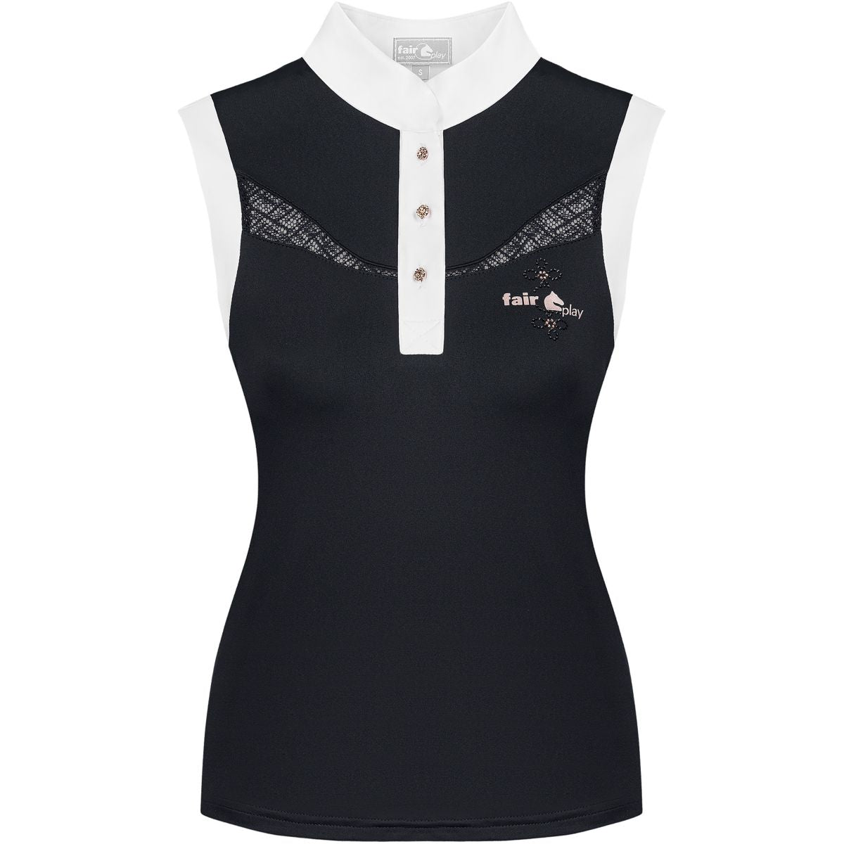 Fair Play Turniershirt Cecile Rosegold Sleeveless Schwarz