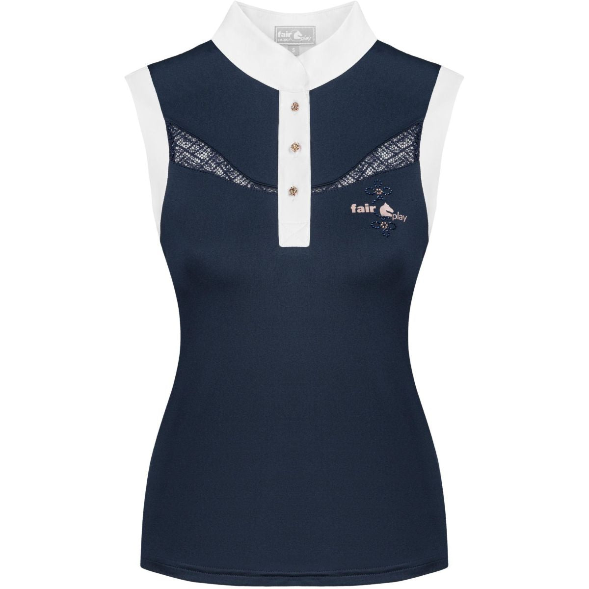 Fair Play Turniershirt Cecile Rosegold Sleeveless Navy