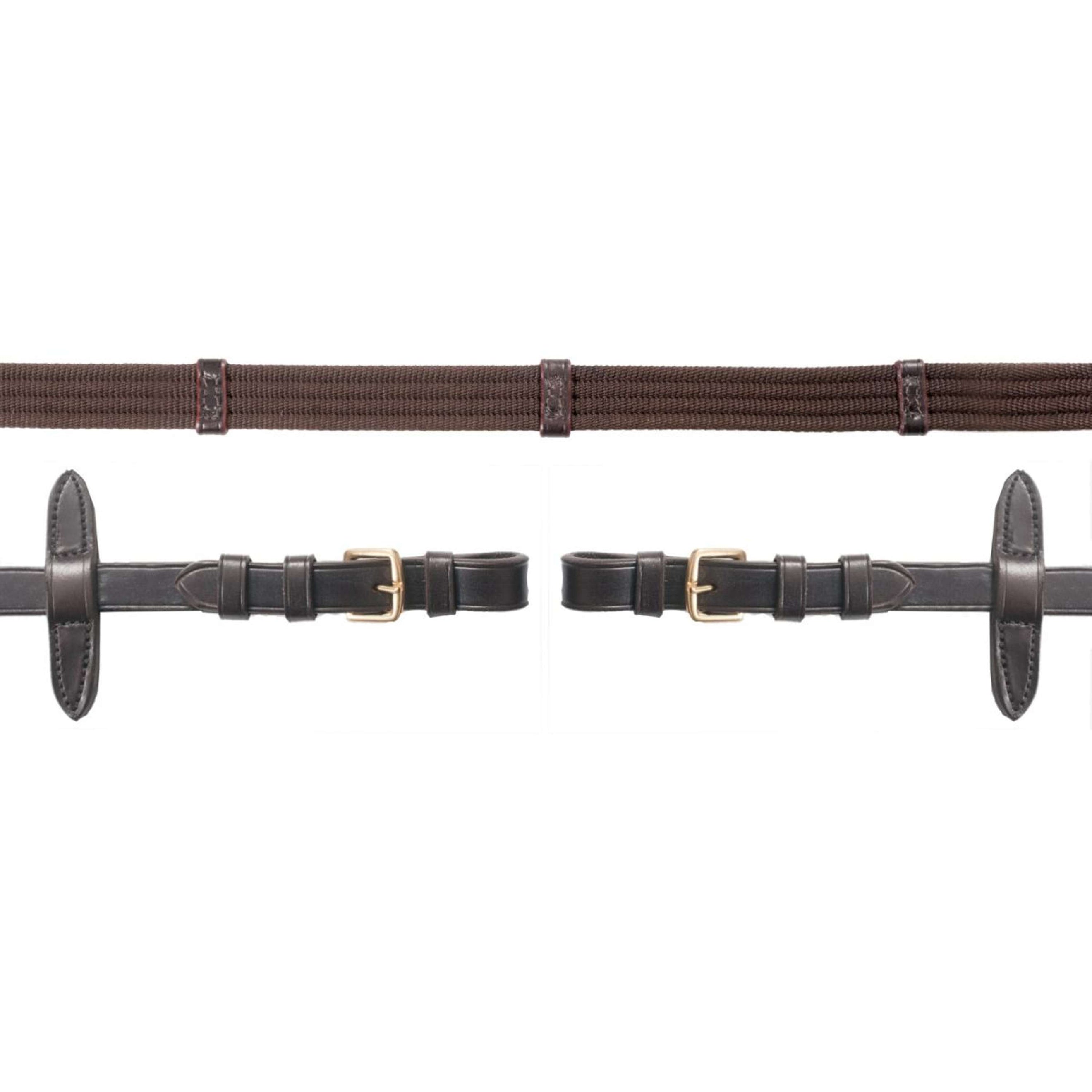 Schockemöhle Zügel mit Stops Dunkelbraun/Gold Schockemöhle Zügel mit Stops Dunkelbraun/Gold
