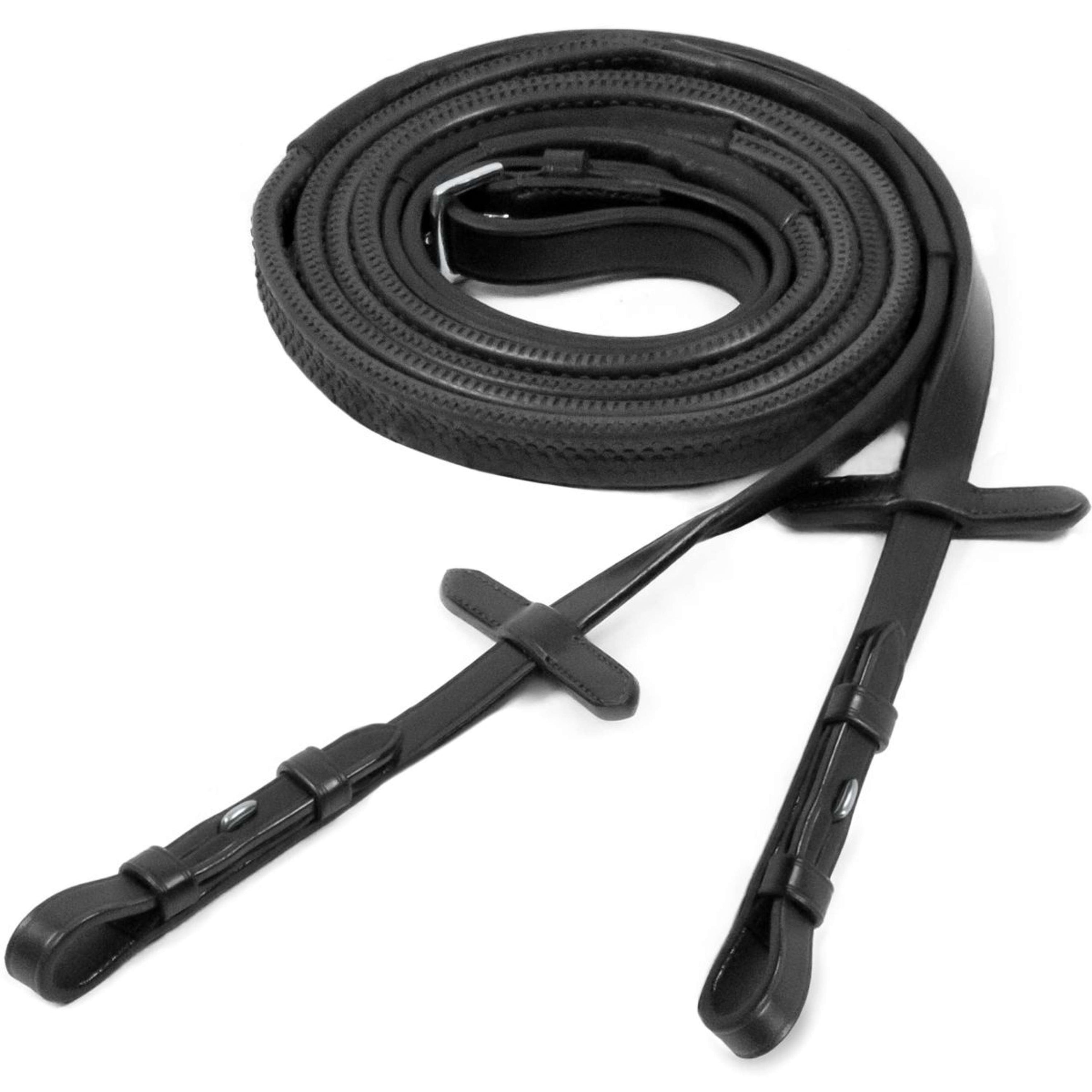 Schockemöhle Zügel Gummi Schwarz/Silber Schockemöhle Zügel Gummi Schwarz/Silber