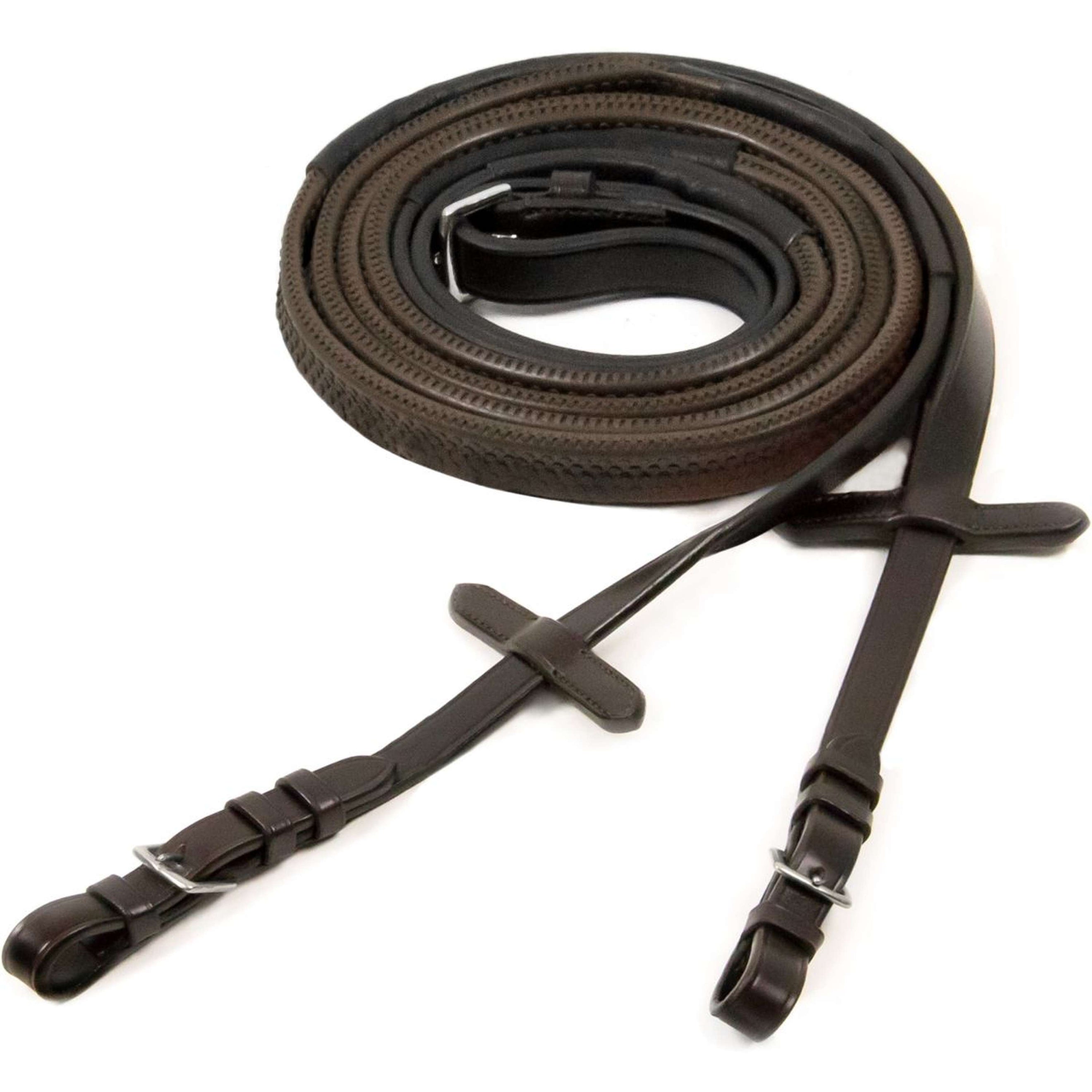 Schockemöhle Zügel Neo Line Gummi Braun/Silber Schockemöhle Zügel Neo Line Gummi Braun/Silber