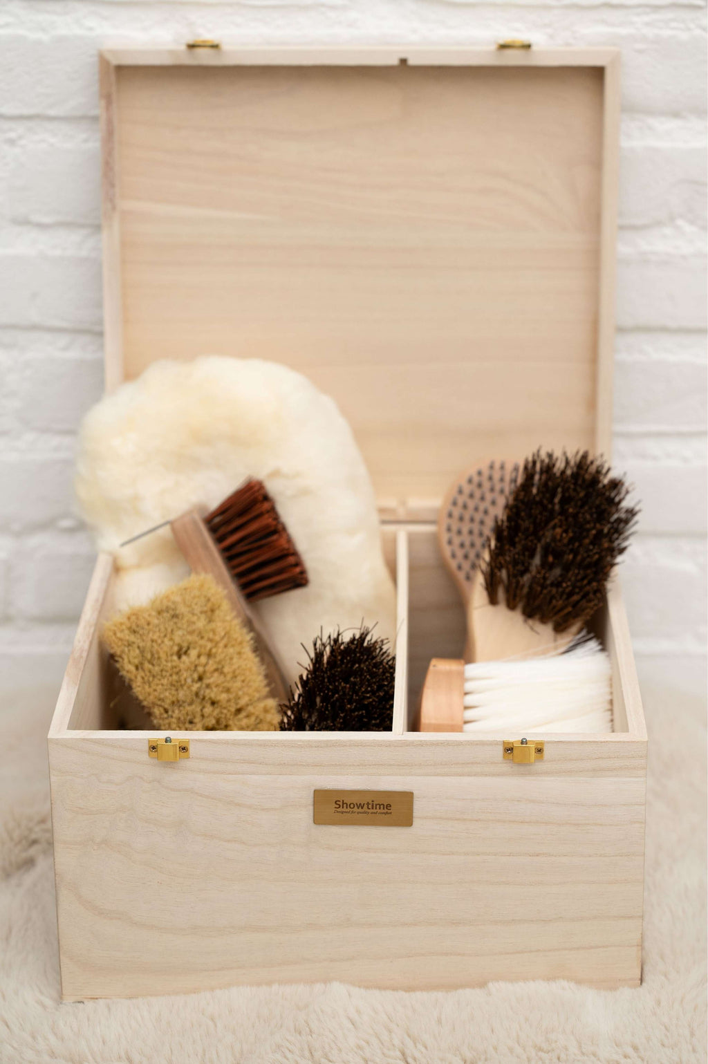Showtime Putzkiste Luxe met borstels Beige