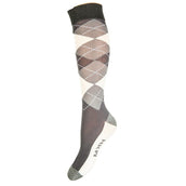 HKM Reitsocken Check Classico Grau/Vanille