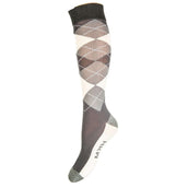 HKM Reitsocken Check Classico Grau/Vanille