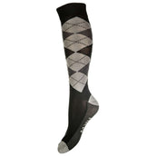 HKM Reitsocken Check Classico Schwarz/Grau/Anthrazit