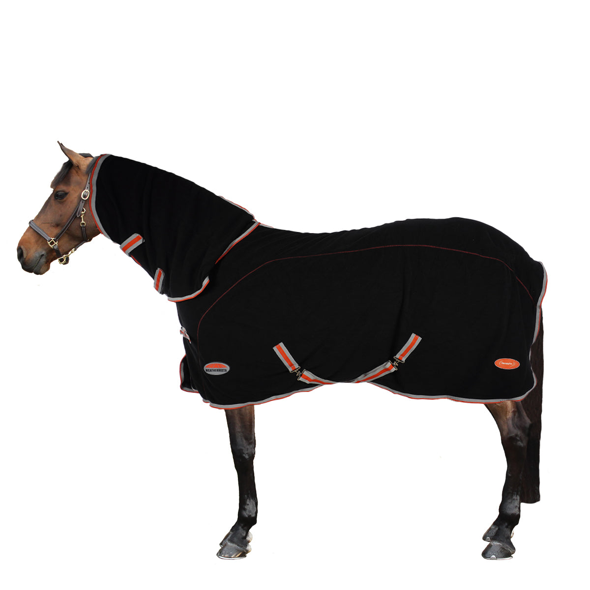 Weatherbeeta Fleece Combo Neck Therapy-Tec Schwarz/Silber/Rot