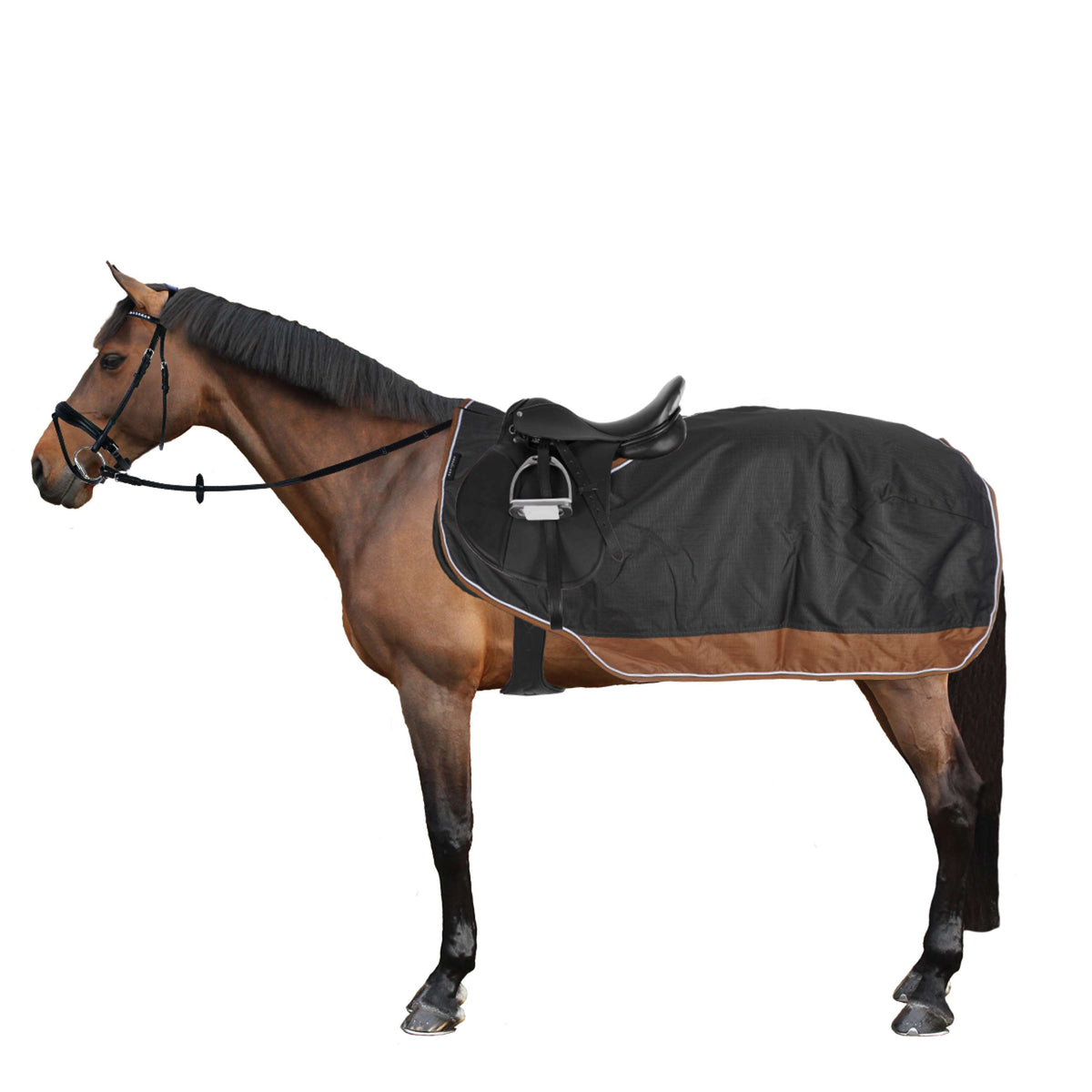 EQUITHÈME Ausreitdecke Tyrex Polar Fleece 600D Grau/Braun