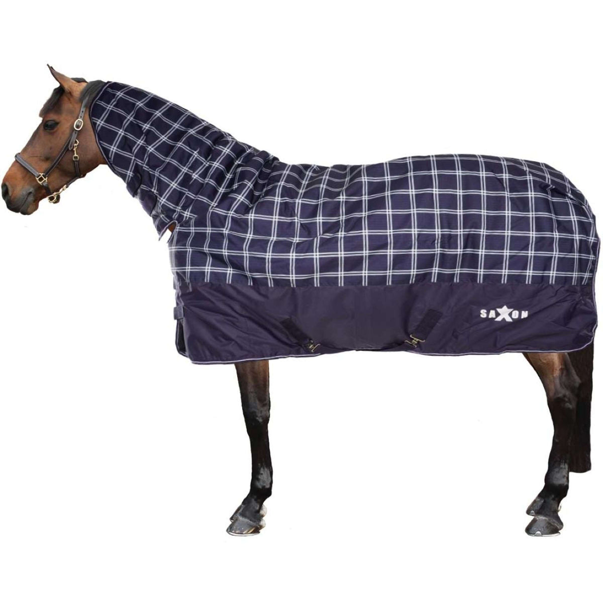 Weatherbeeta Decke Saxon Defiant 600D Combo Medium Navy Plaid