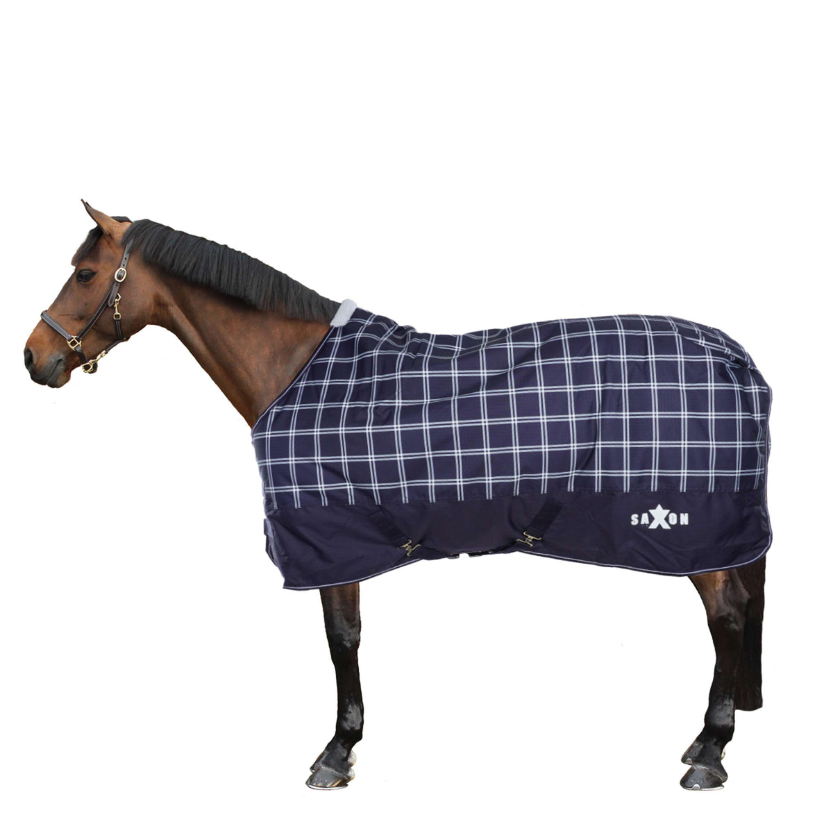 Weatherbeeta Decke Saxon Defiant 600D Standard Neck Medium Navy Plaid