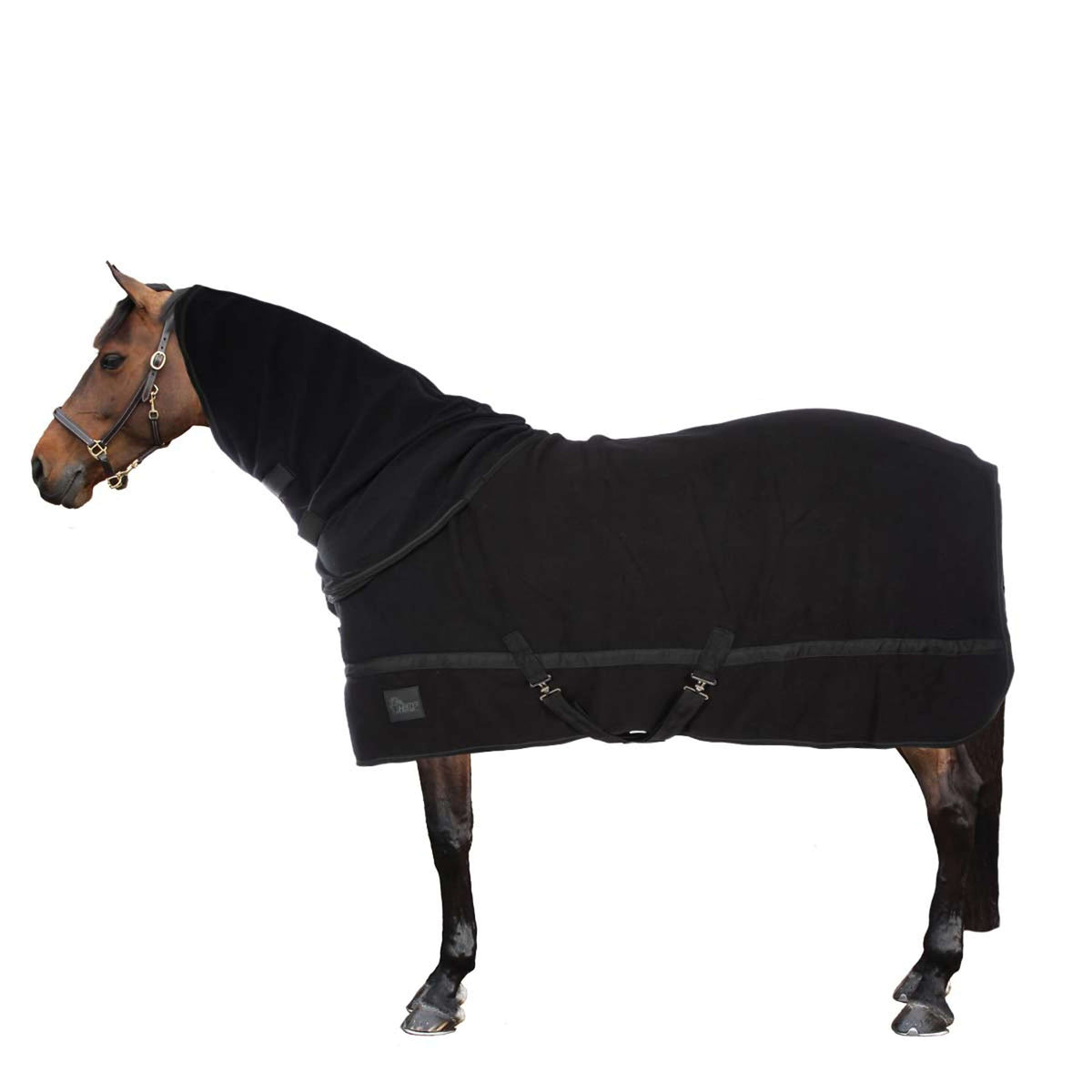 Harry's Horse Fleecedecke mit Aufrollbarem Hals Schwarz