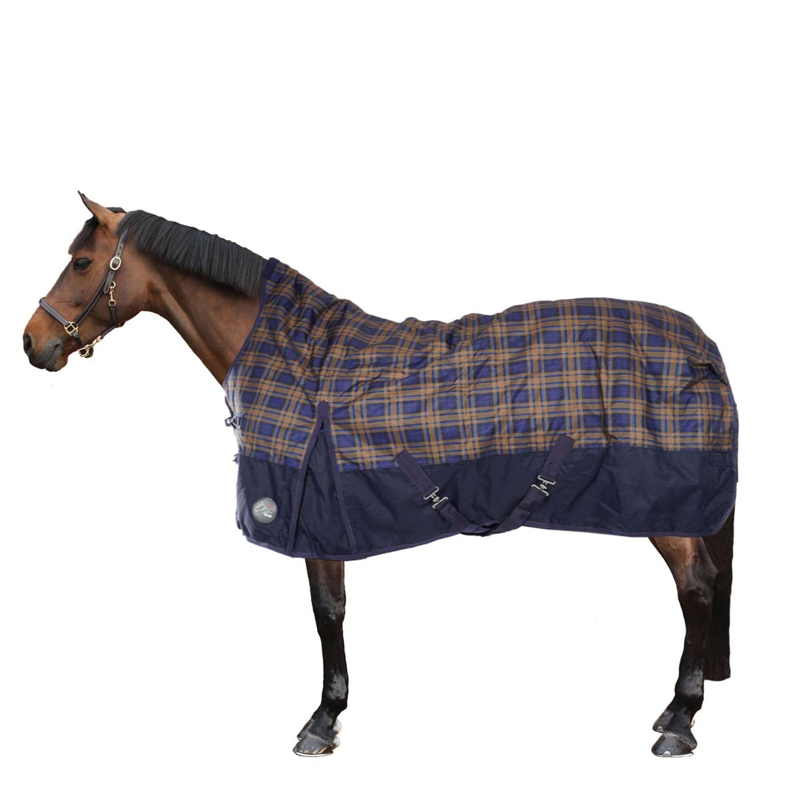 HKM High Neck Decke Providence Karo 1200D 300g Wattefüllung Navy/Braun kariert HKM High Neck Decke Providence Karo 1200D 300g Wattefüllung Navy/Braun kariert