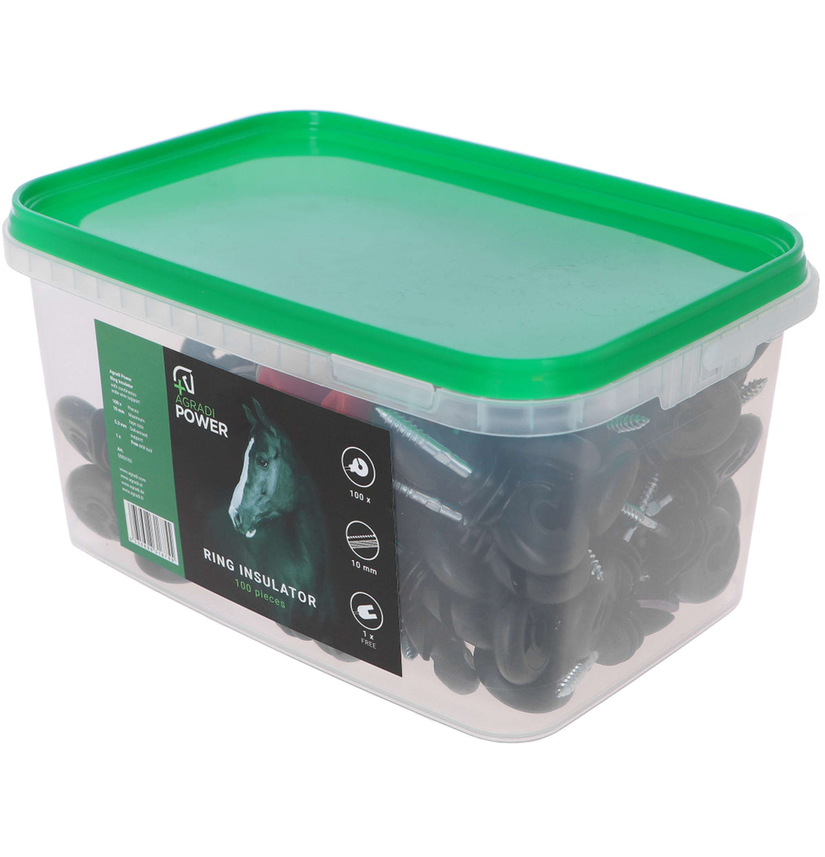 Agradi Power Ringisolatoren im Eimer Bohrhilfe 100st Schwarz