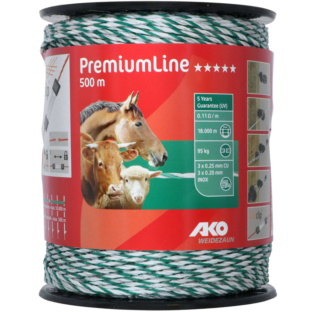 Ako Weidezaunlitze PremiumLine Weiß/Grün