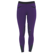 HKM Reitleggings Starlight Silikon Kniebesatz Purpur/Schwarz