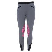 HKM Reitleggings Starlight Silikon Kniebesatz Damen Hellgrau/Rosa