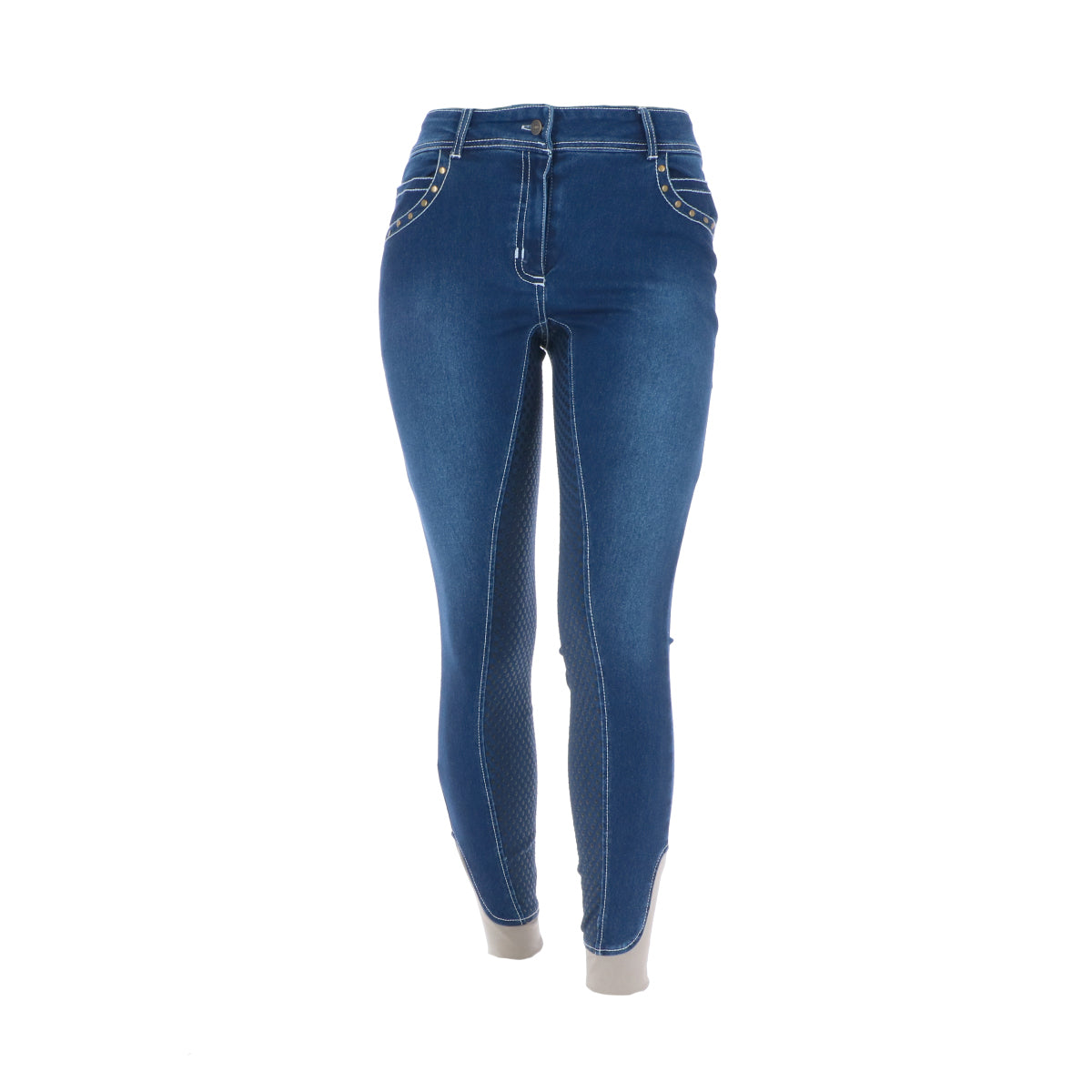 HKM Reithose Pasadena Summer Denim Silikon vollbesatz Jeans Blau