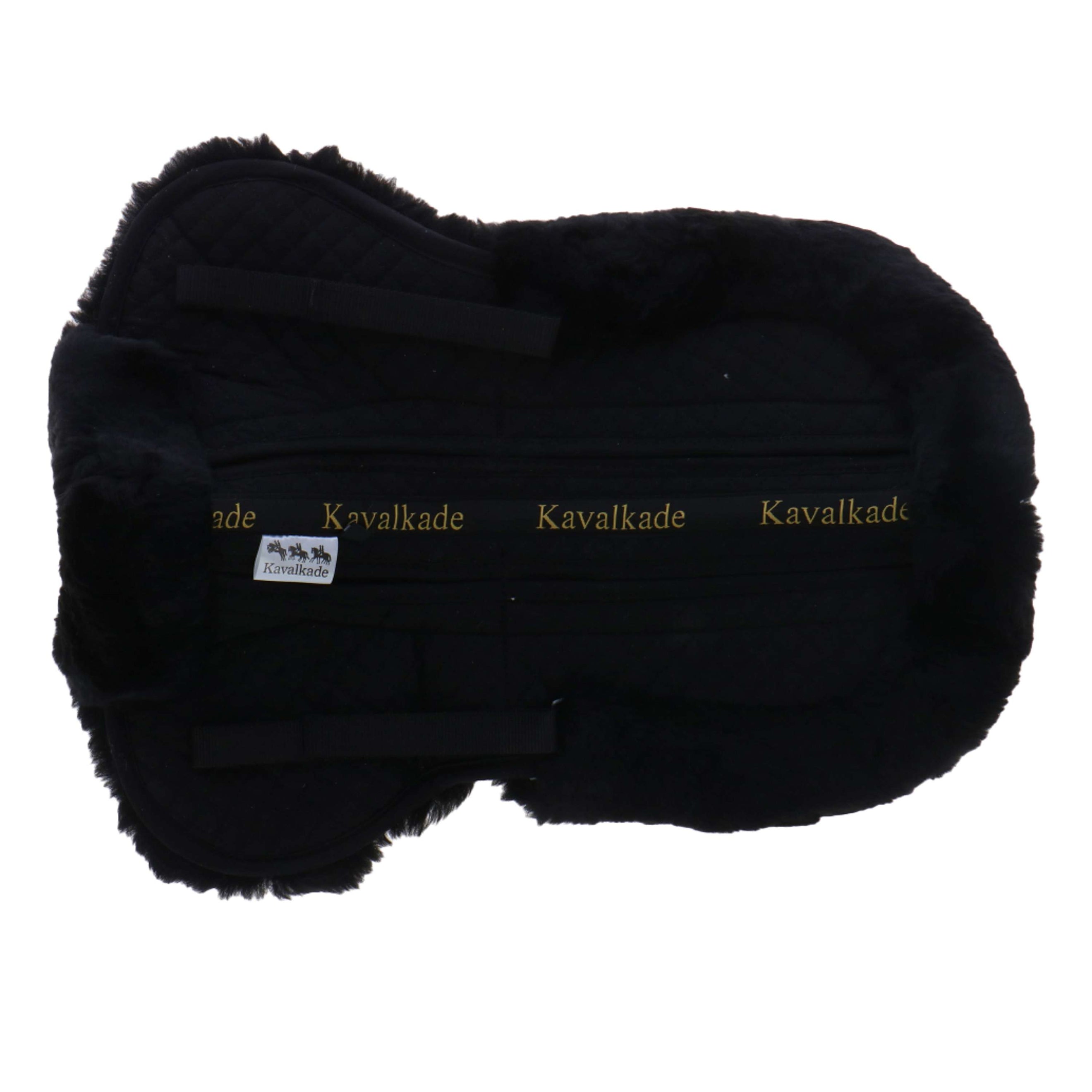 Kavalkade Unterleger mit Lammfell und Inlays Schwarz Kavalkade Unterleger mit Lammfell und Inlays Schwarz