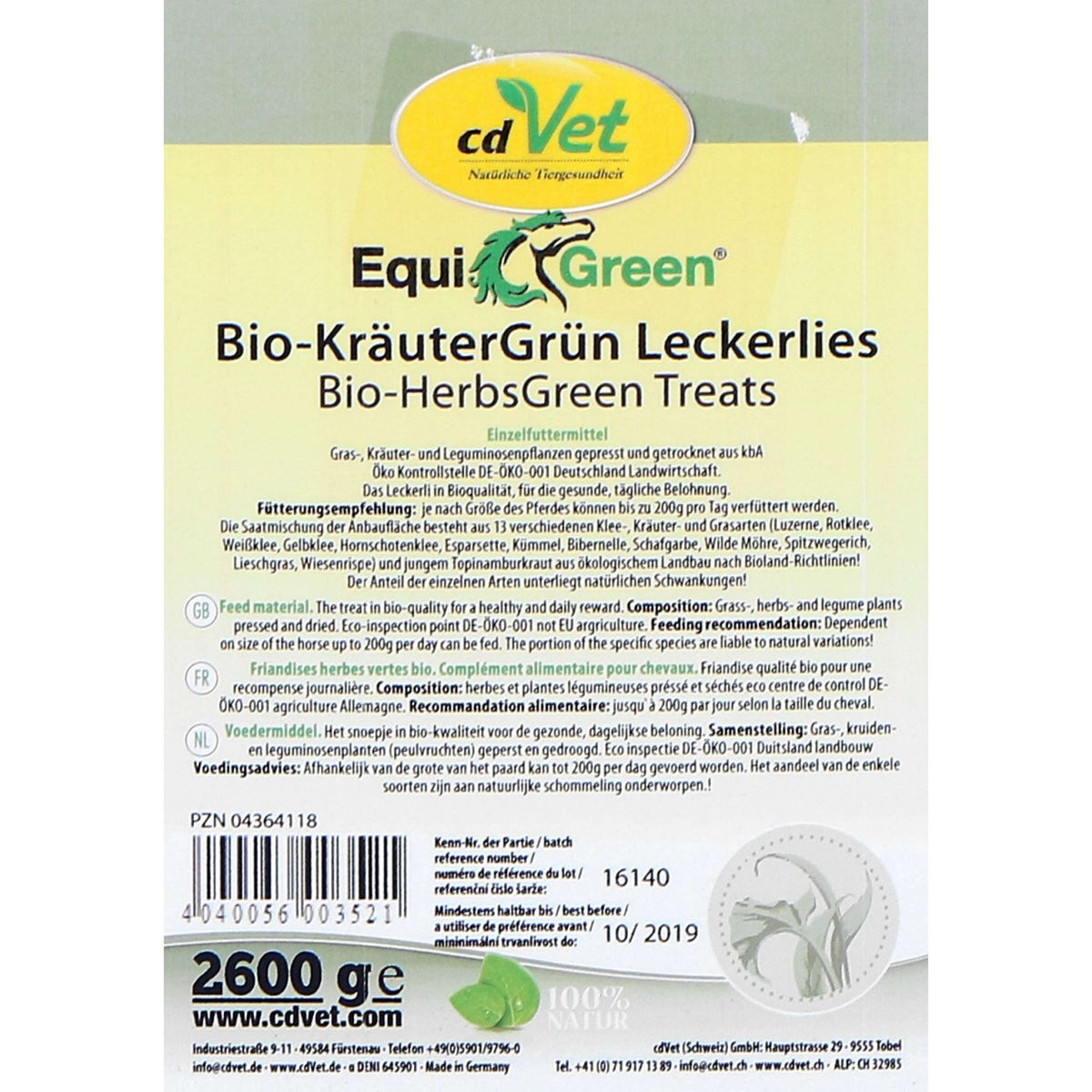 cdVet EquiGreen Bio-Kräuterbonbons grün