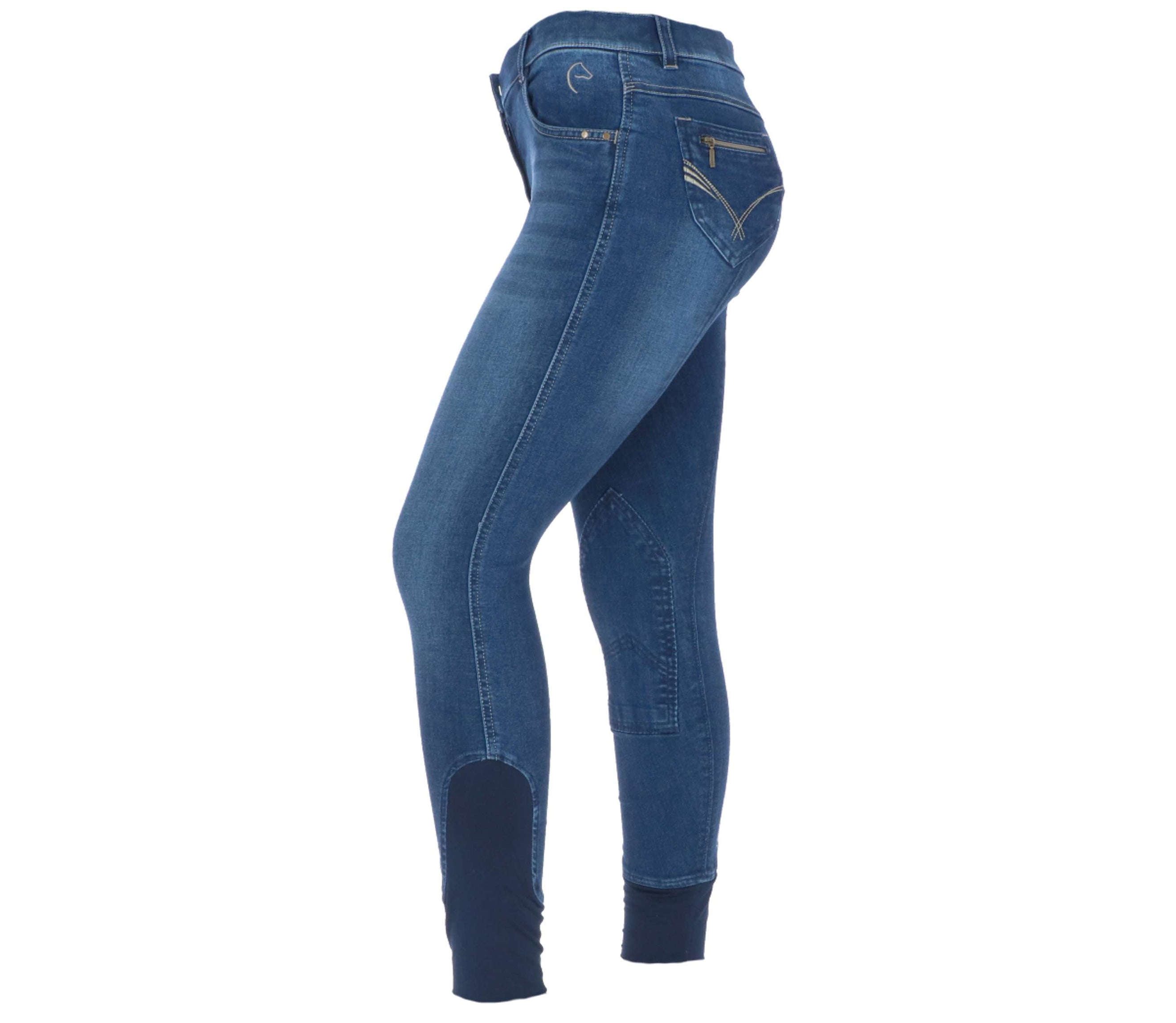 EQUITHÈME Reithose Texas Denim Blau/Beige EQUITHÈME Reithose Texas Denim Blau/Beige