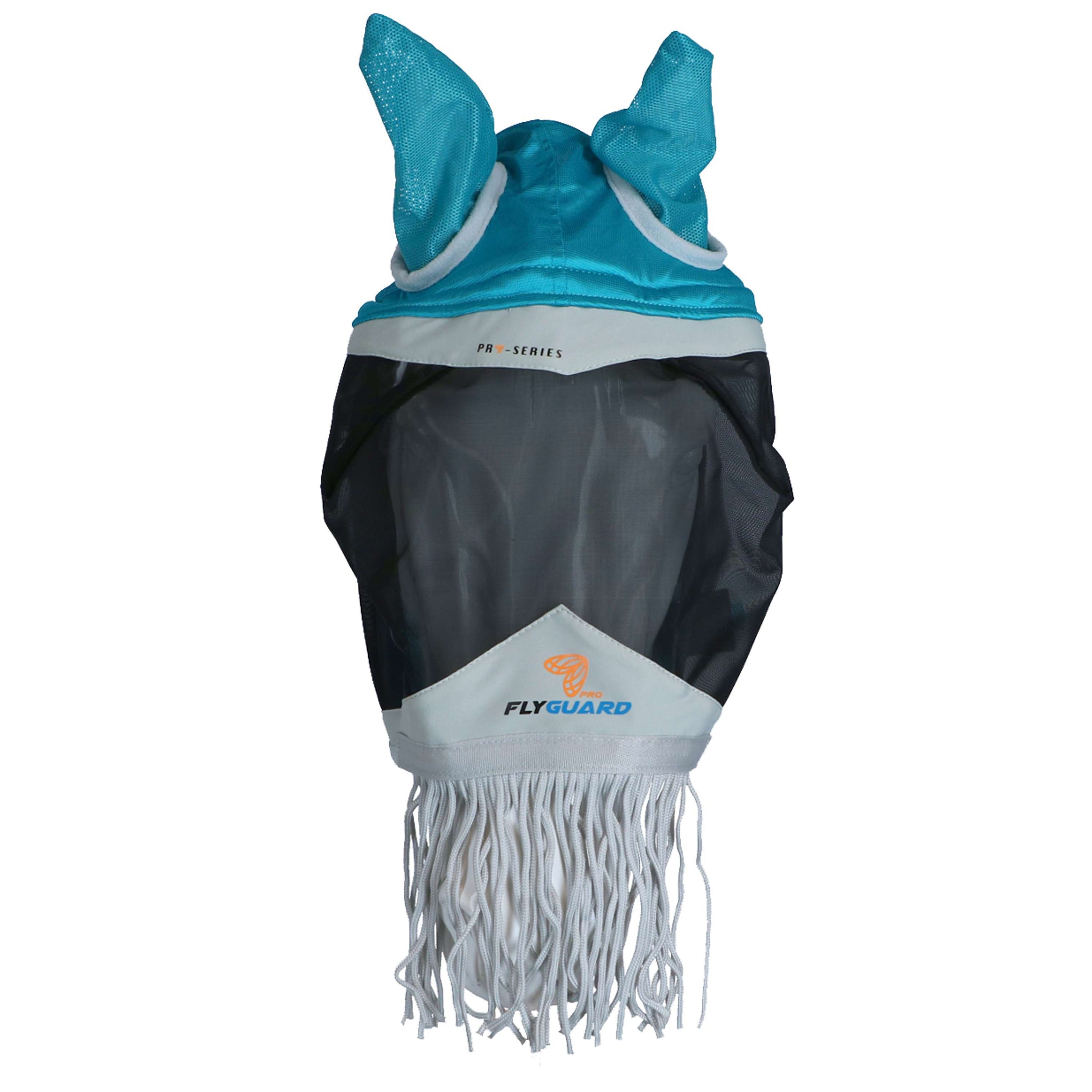 Shires Fliegenmaske mit Ohr und Nase Fransen Mesh Teal Shires Fliegenmaske mit Ohr und Nase Fransen Mesh Teal