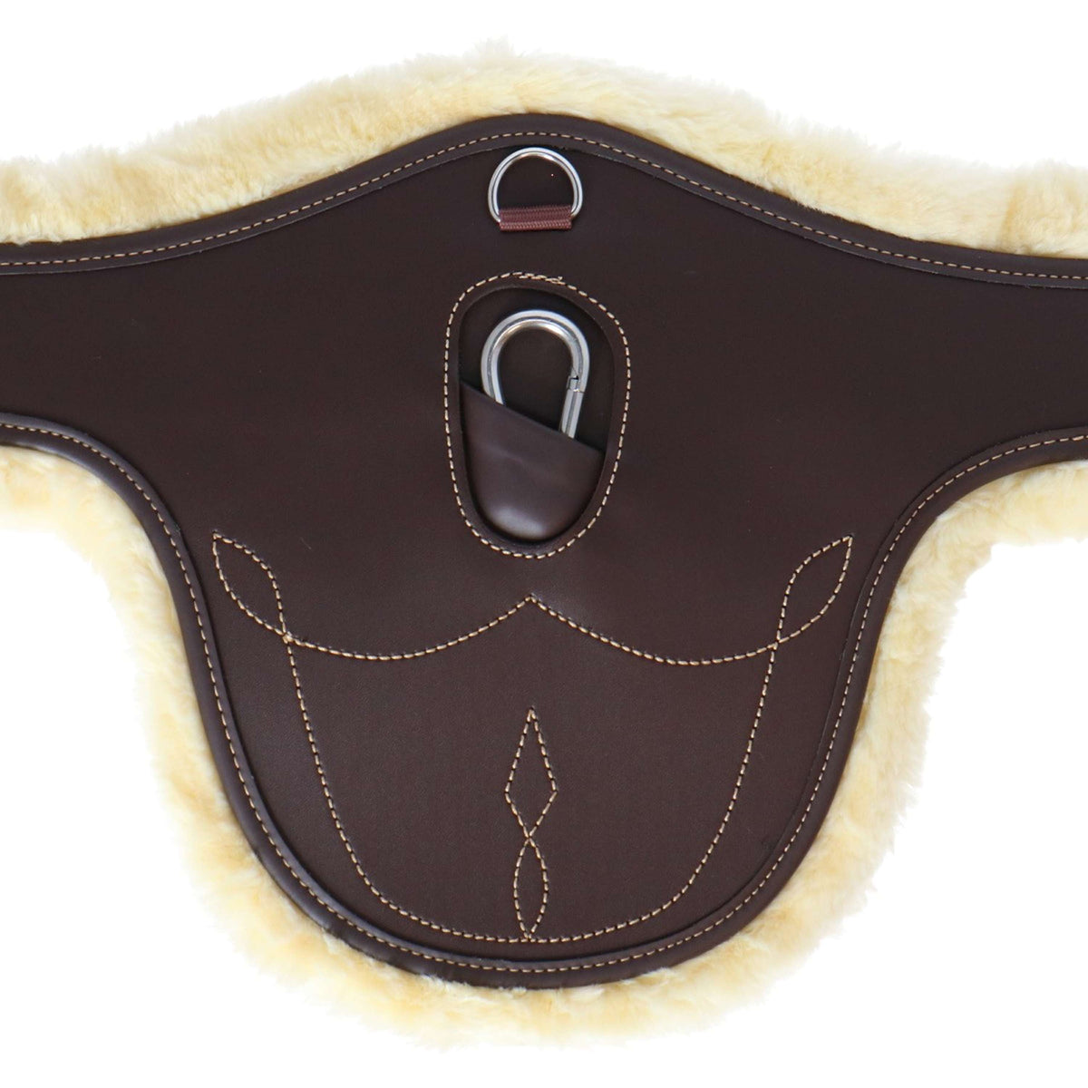 Kentucky Spring Sattelgurt Sheepskin Stud Braun