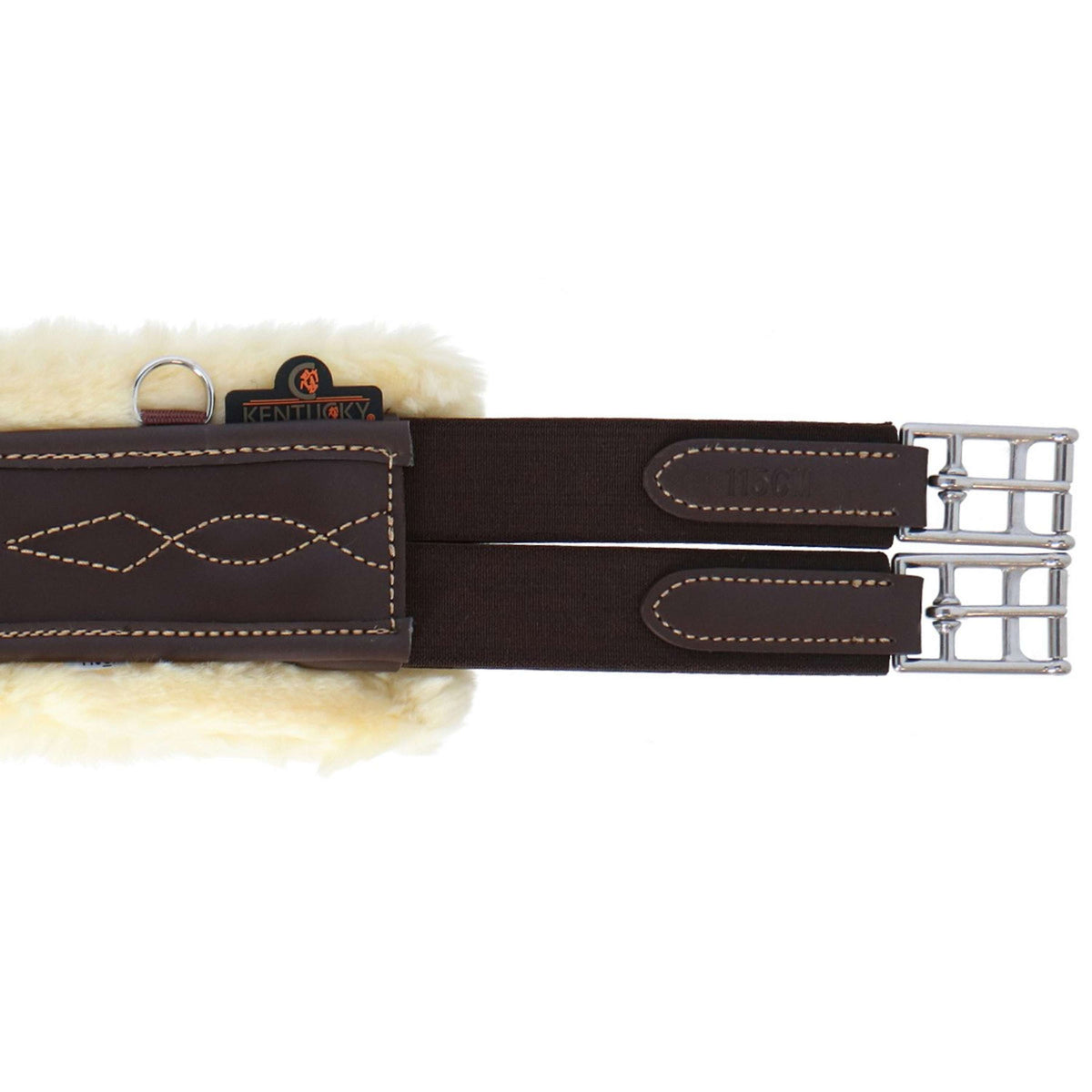 Kentucky Spring Sattelgurt Sheepskin Stud Braun