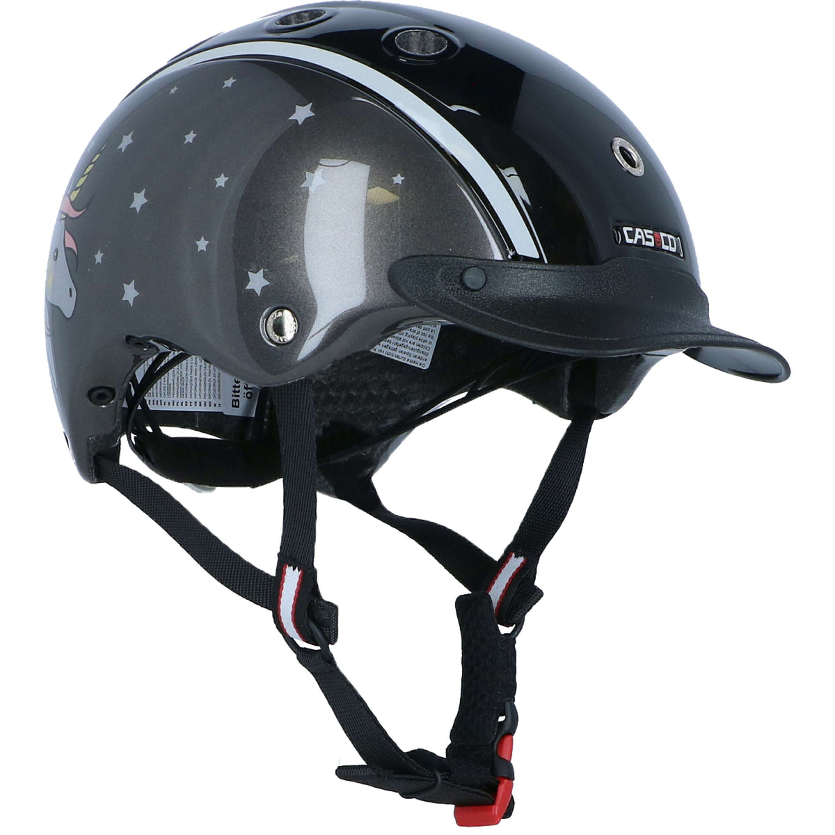 Casco Reithelm Nori Schwarz/Grau/Einhorn