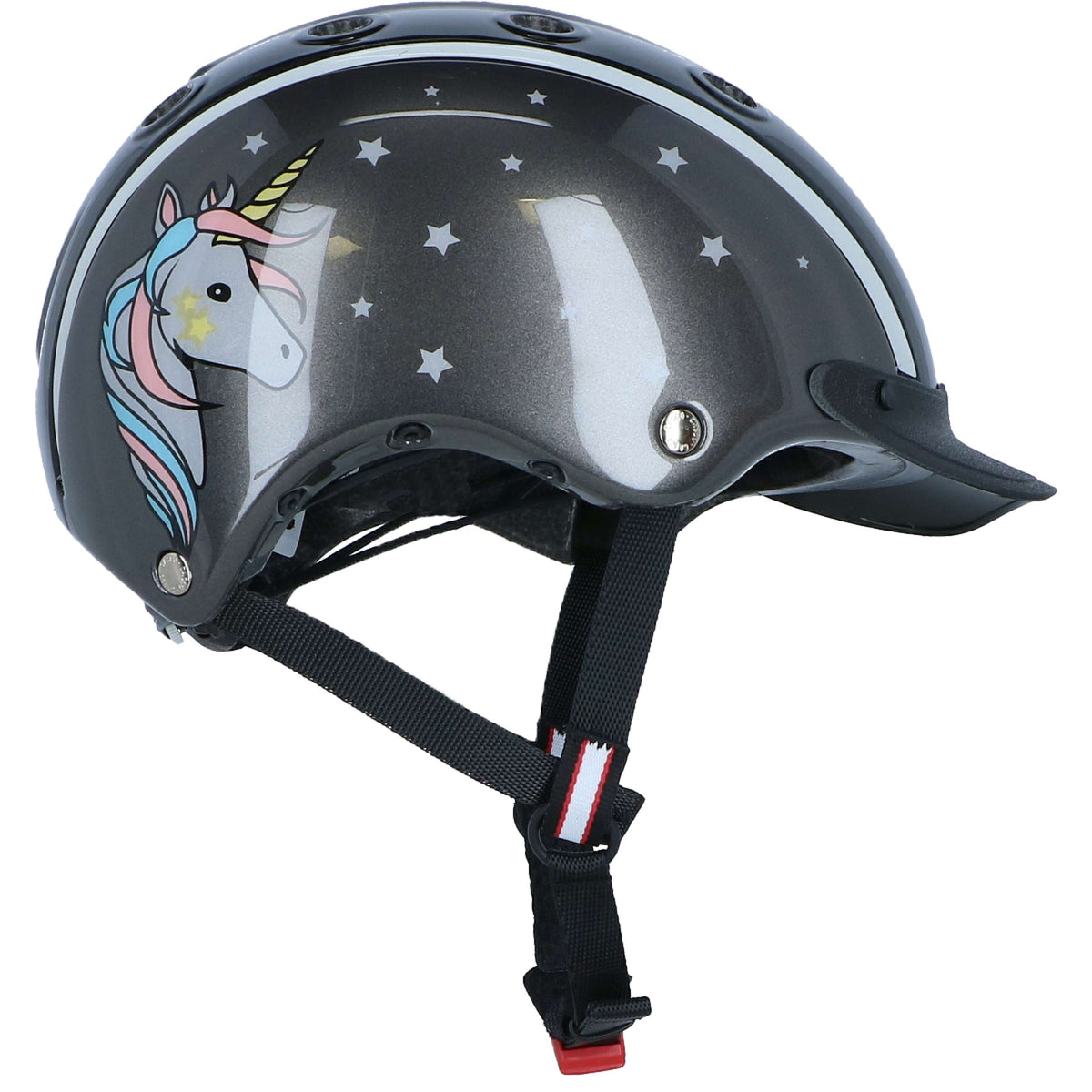 Casco Reithelm Nori Schwarz/Grau/Einhorn