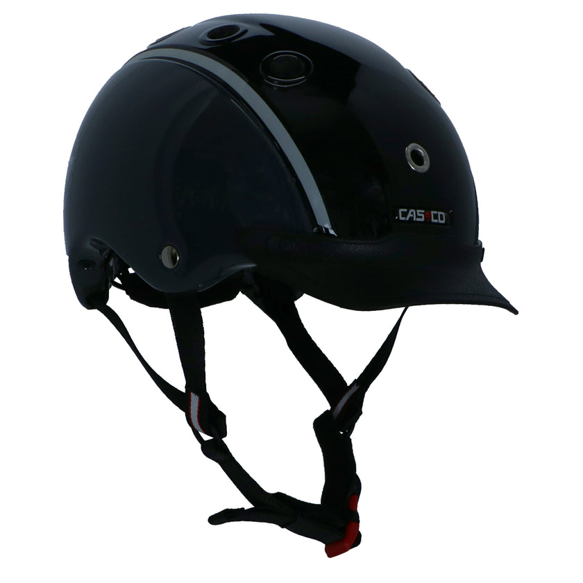 Casco Reithelm Nori Schwarz/Grau/Hufeisen