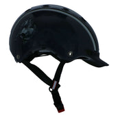 Casco Reithelm Nori Schwarz/Grau/Hufeisen