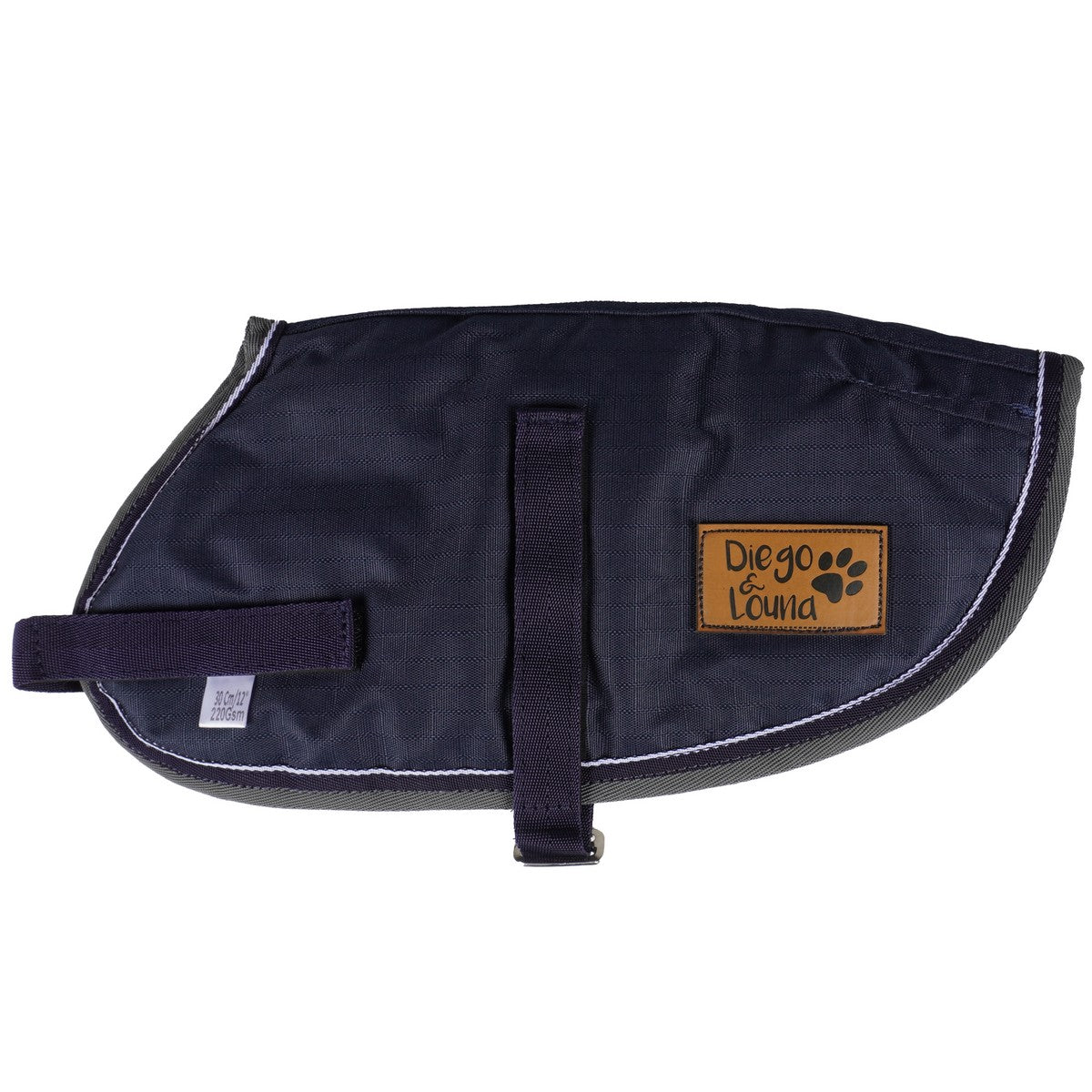 Diego & Louna Hundedecke 600D Navy/Grau/Weiß