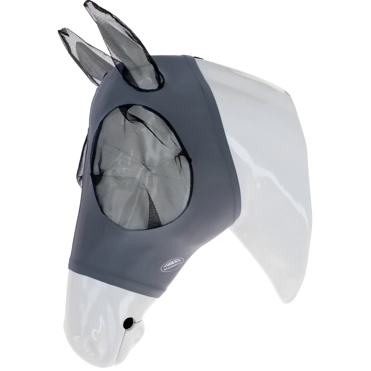 WeatherBeeta Fliegenmaske Stretch Bug Eye Saver mit Ohren Grau/Schwarz